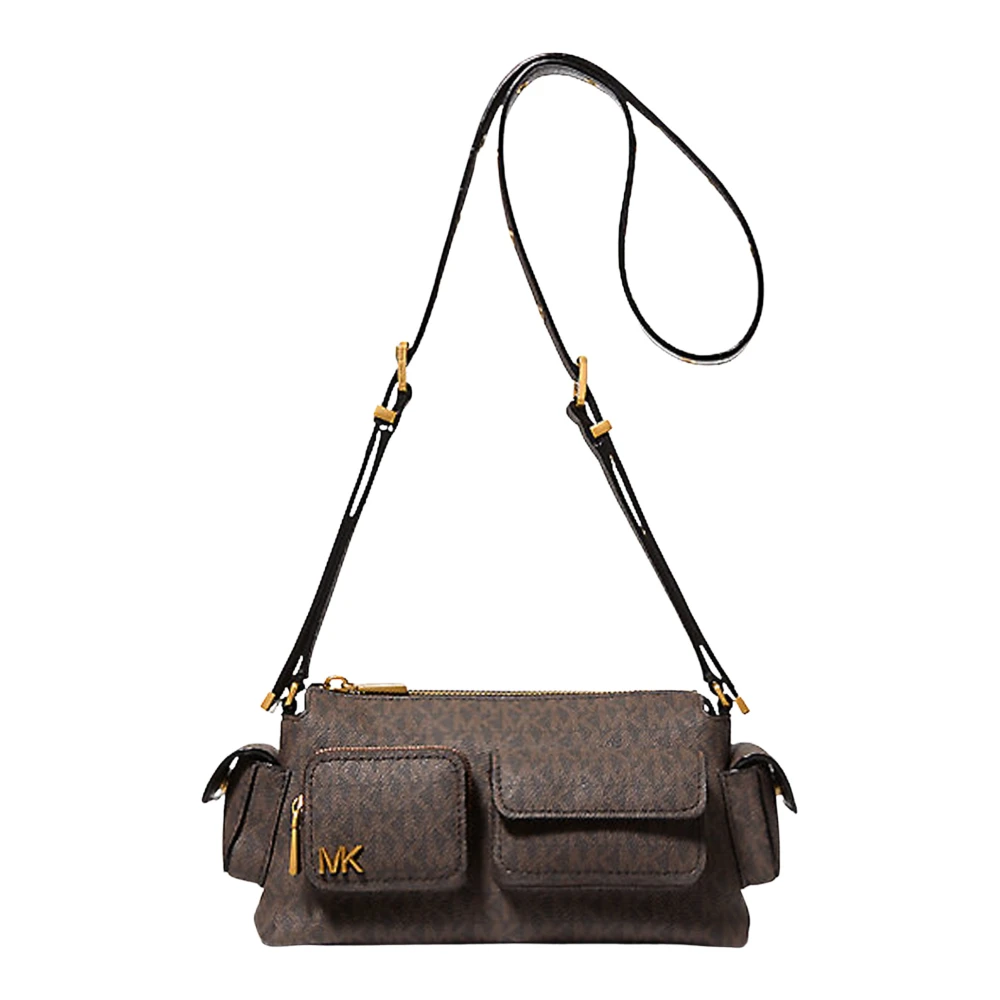 Michael Kors Women's Brown Cross Body Bags, One Size, Dakota Small Shoulder Bag With Logo Print