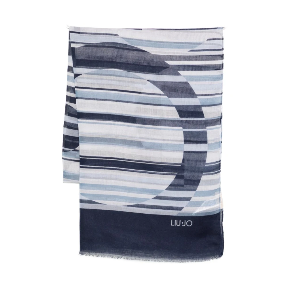 Liu Jo Vrouw Blauw Gestreept Patroon Sjaal