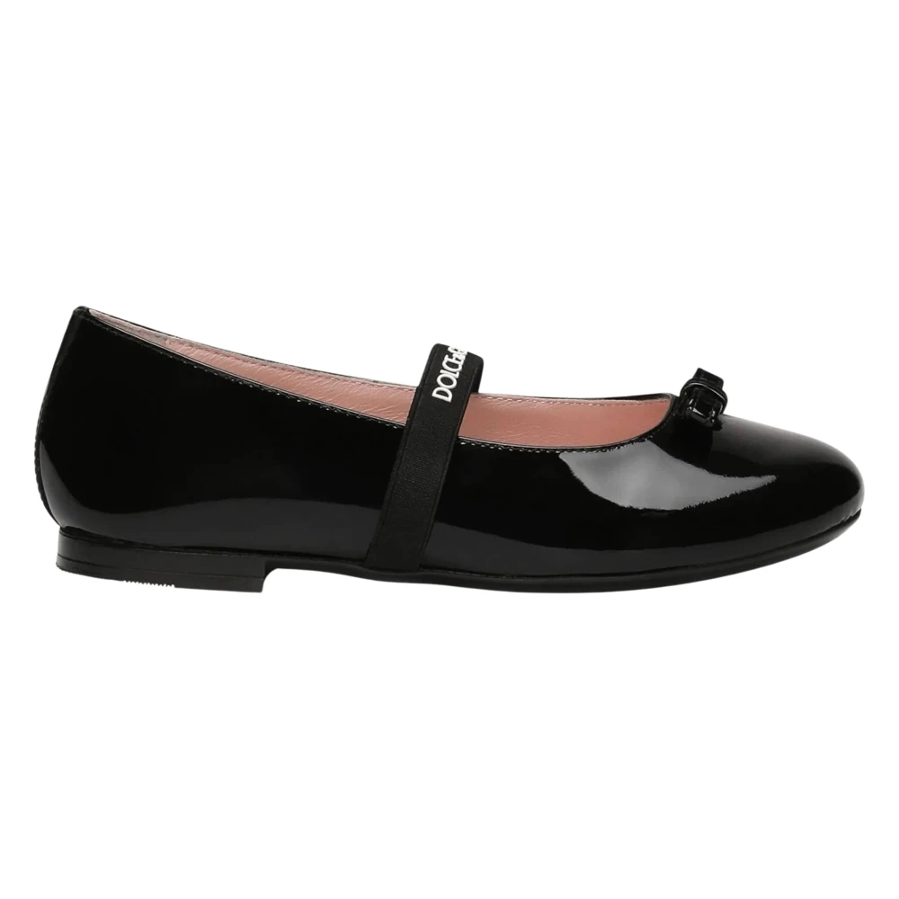 Dolce & Gabbana Girls Black Kids Ballerina Shoes, 28 Eu, Ballerina