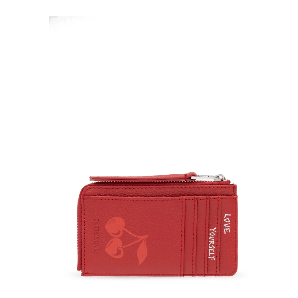 Zadig & Voltaire Leren kaarthouder Red Dames