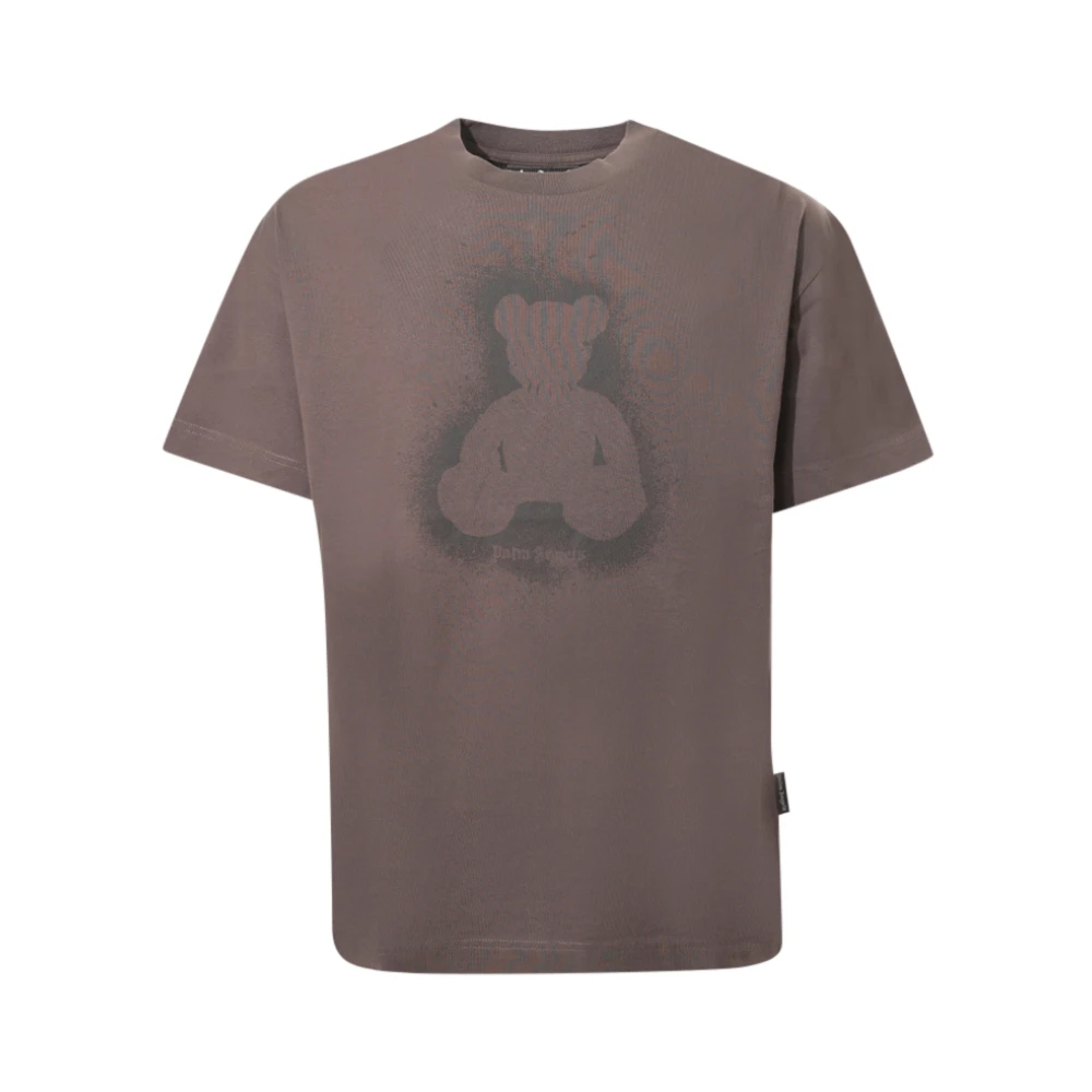 Palm Angels Mannelijk Bruin Tops Heren, L, Spray Bear T-Shirt