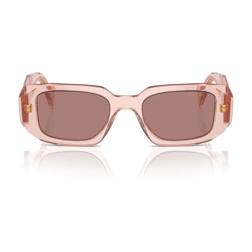 Prada Unisex Pink Sunglasses, 49 Mm, Rectangular Sunglasses