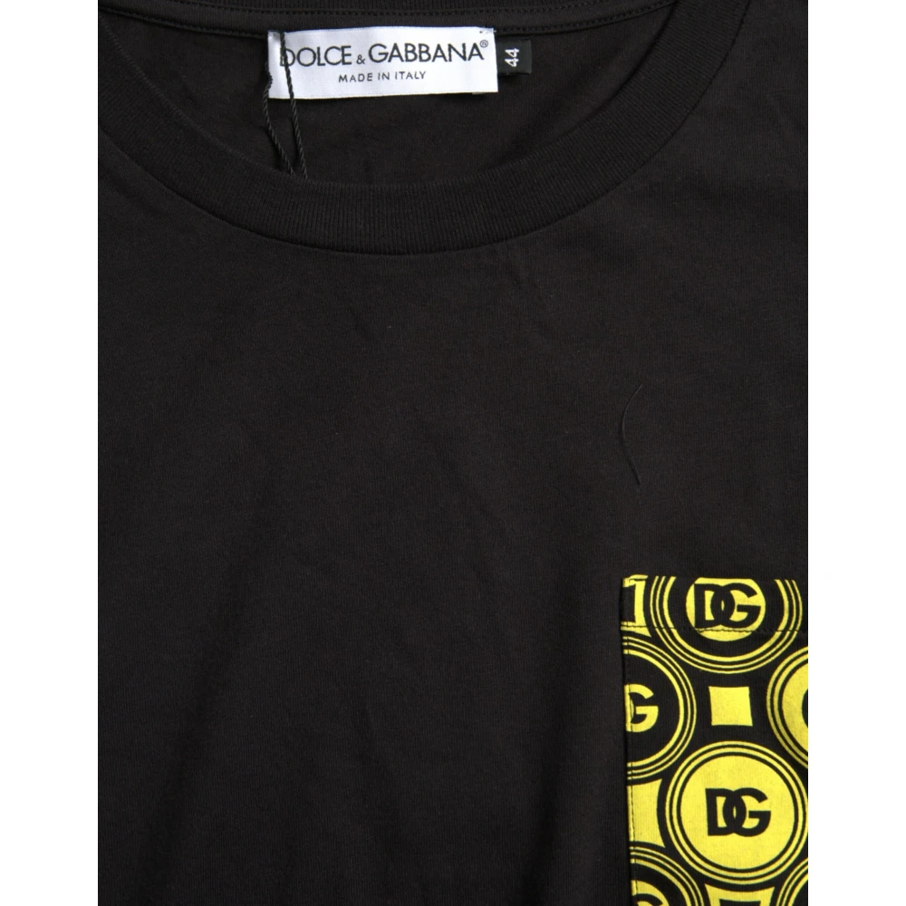 Dolce & Gabbana Zwart Bedrukt Crewneck T-shirt Black Heren