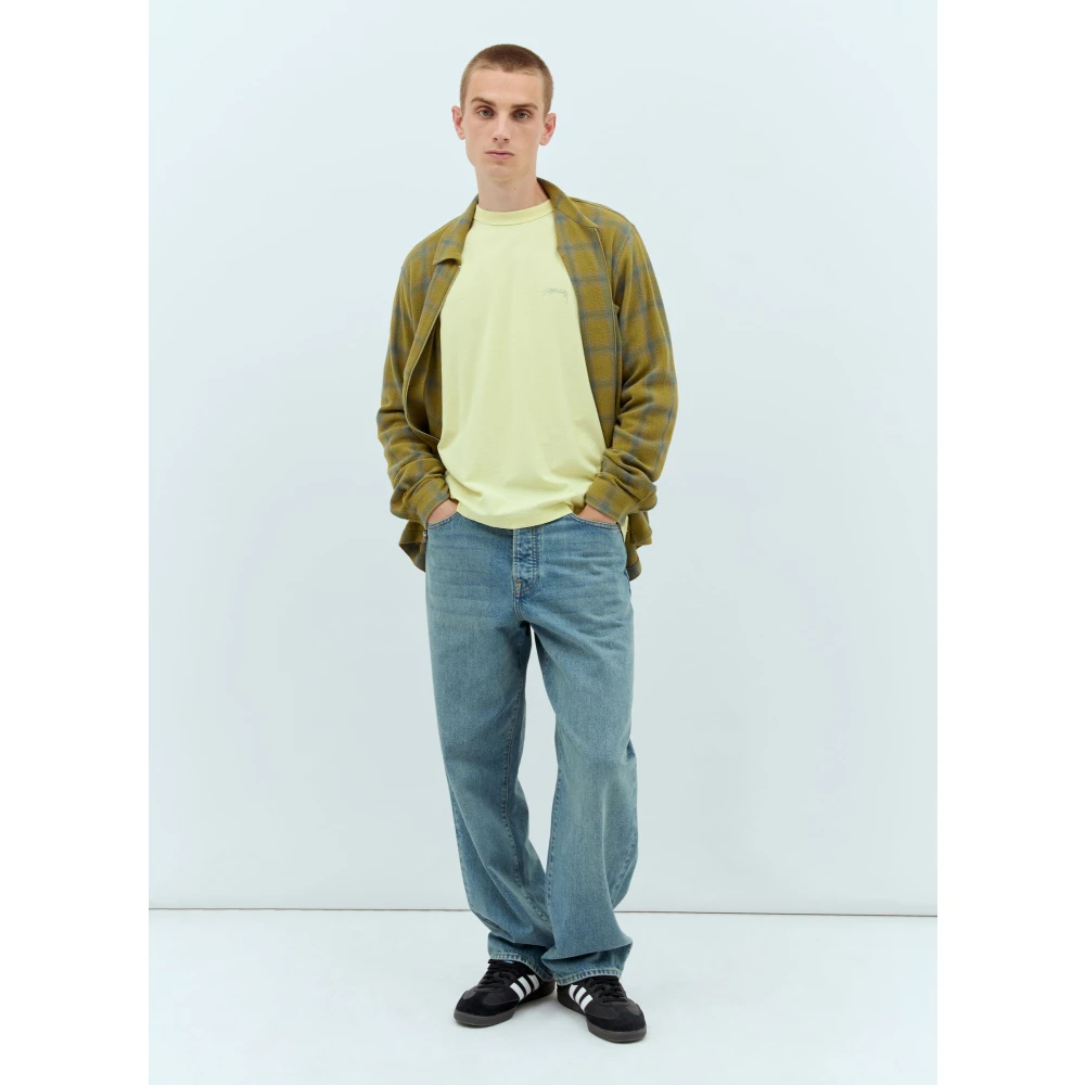 Stüssy Comfortabele Katoenen Lazy T-Shirt Yellow Heren