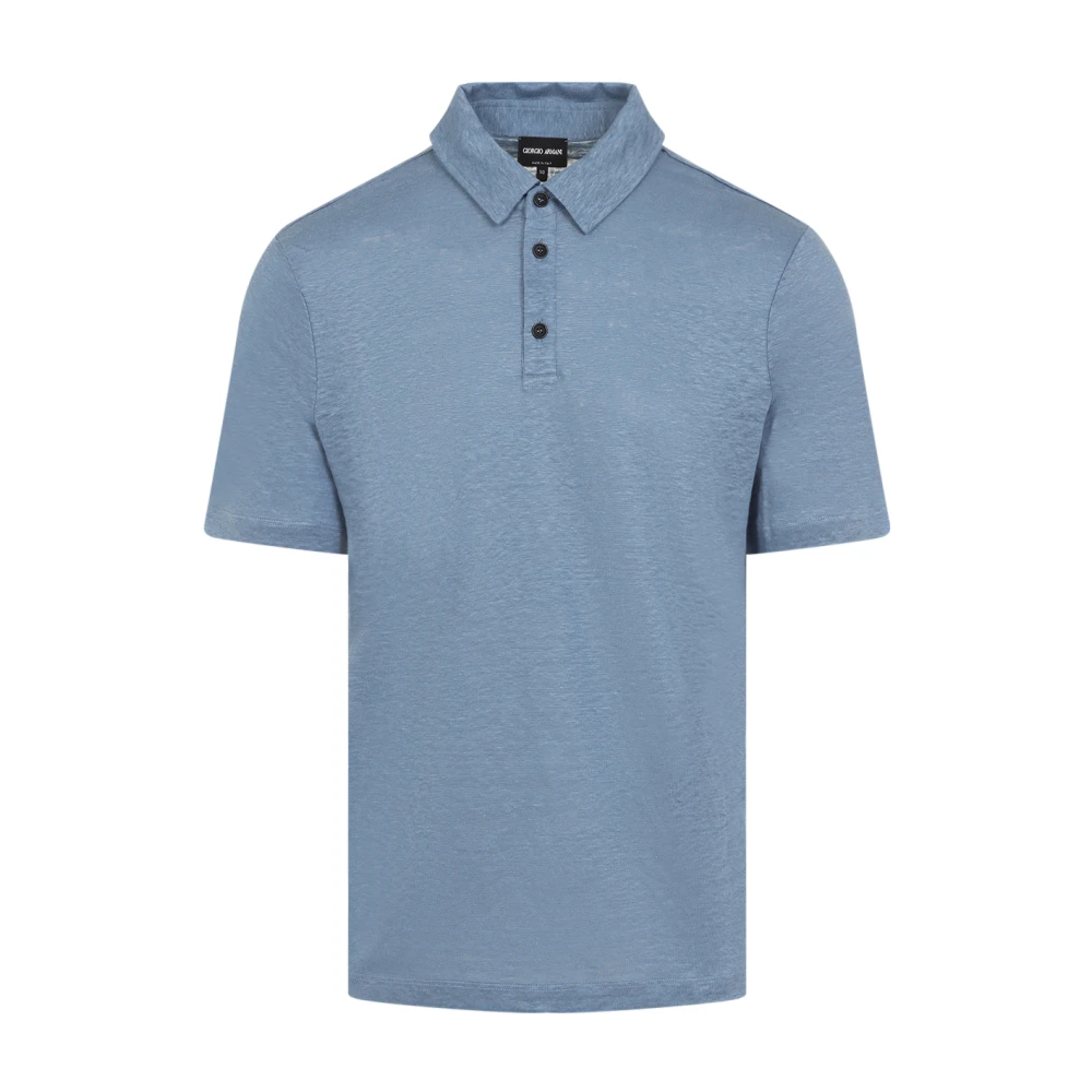 Giorgio Armani Blå Linne T-shirt Stil Ss25 Blue, Herr