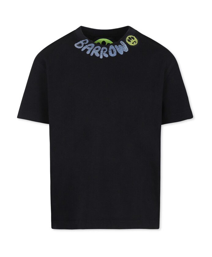 t-shirt-en-coton-noir-avec-sourire-jaune