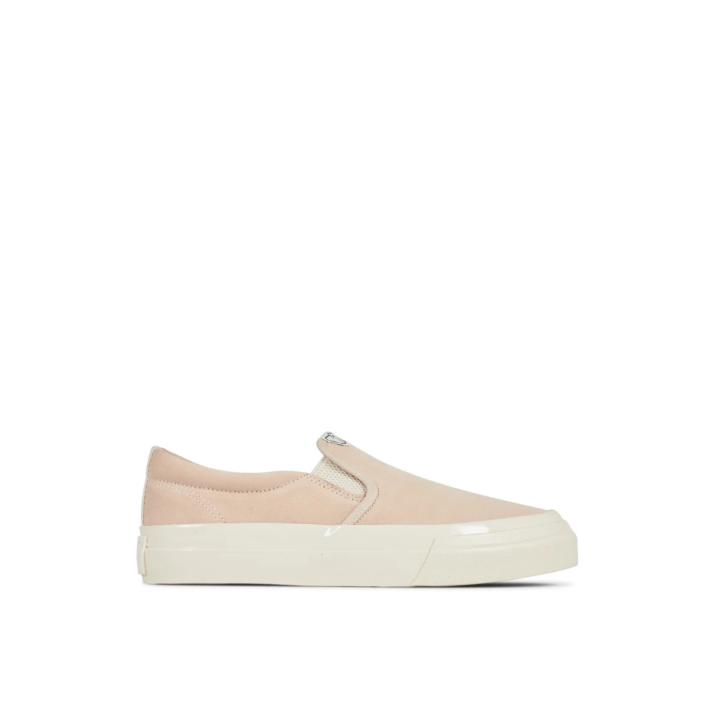 Junya Watanabe Witte Slip-On Sneakers Logo Rubber Heren Schoenen Beige