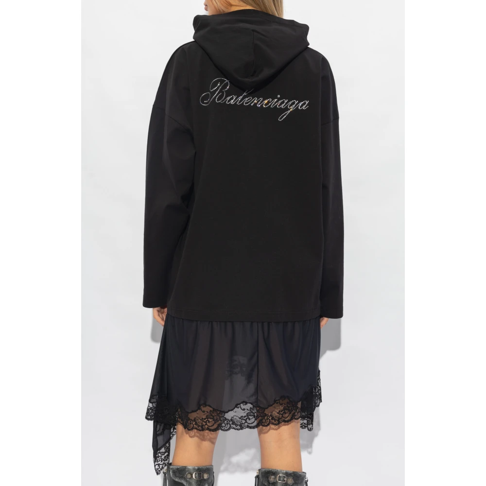 Balenciaga Jurk met capuchon Black Dames