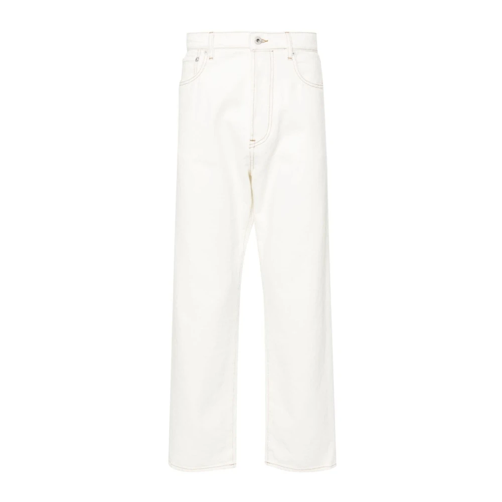 Kenzo Witte jeans met borduursel en contrasterende stiksels White Heren