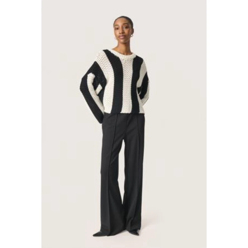 Soaked in Luxury Verticale Streep Pullover Menaka Black Dames