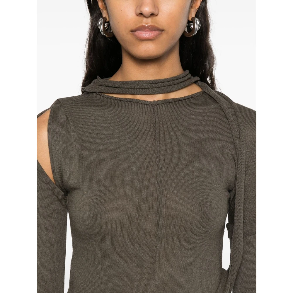 Ottolinger Groene Cut-Out Gebreide Jurk Green Dames
