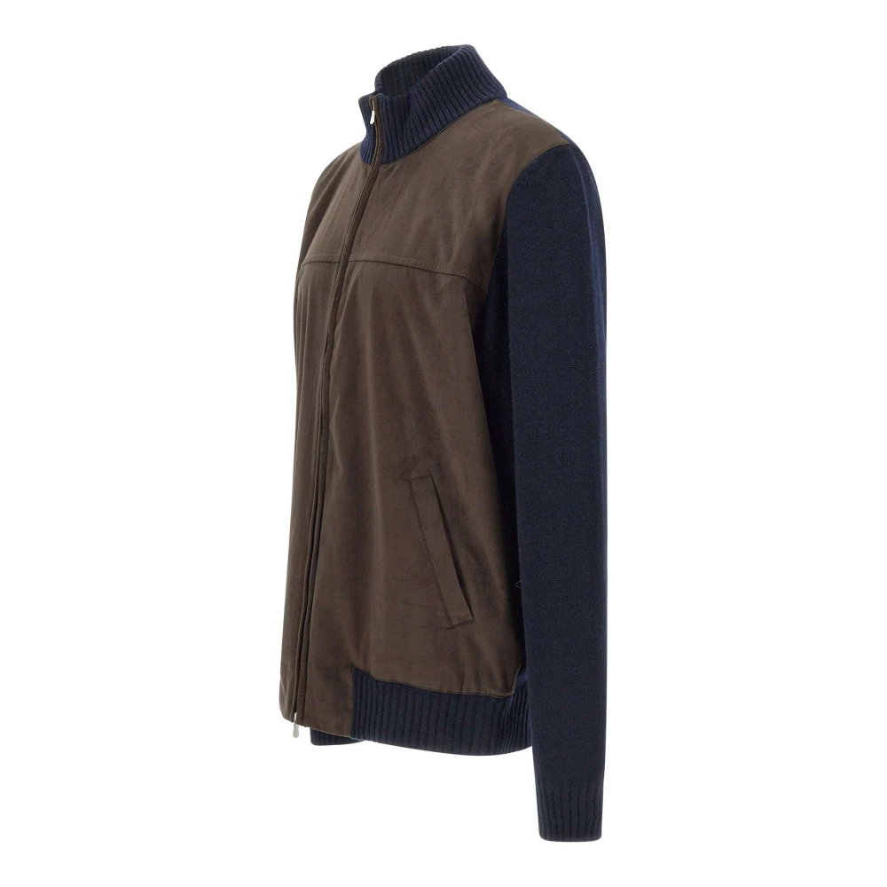 Gran Sasso Heren wollen jas met Alcantara body Multicolor Heren