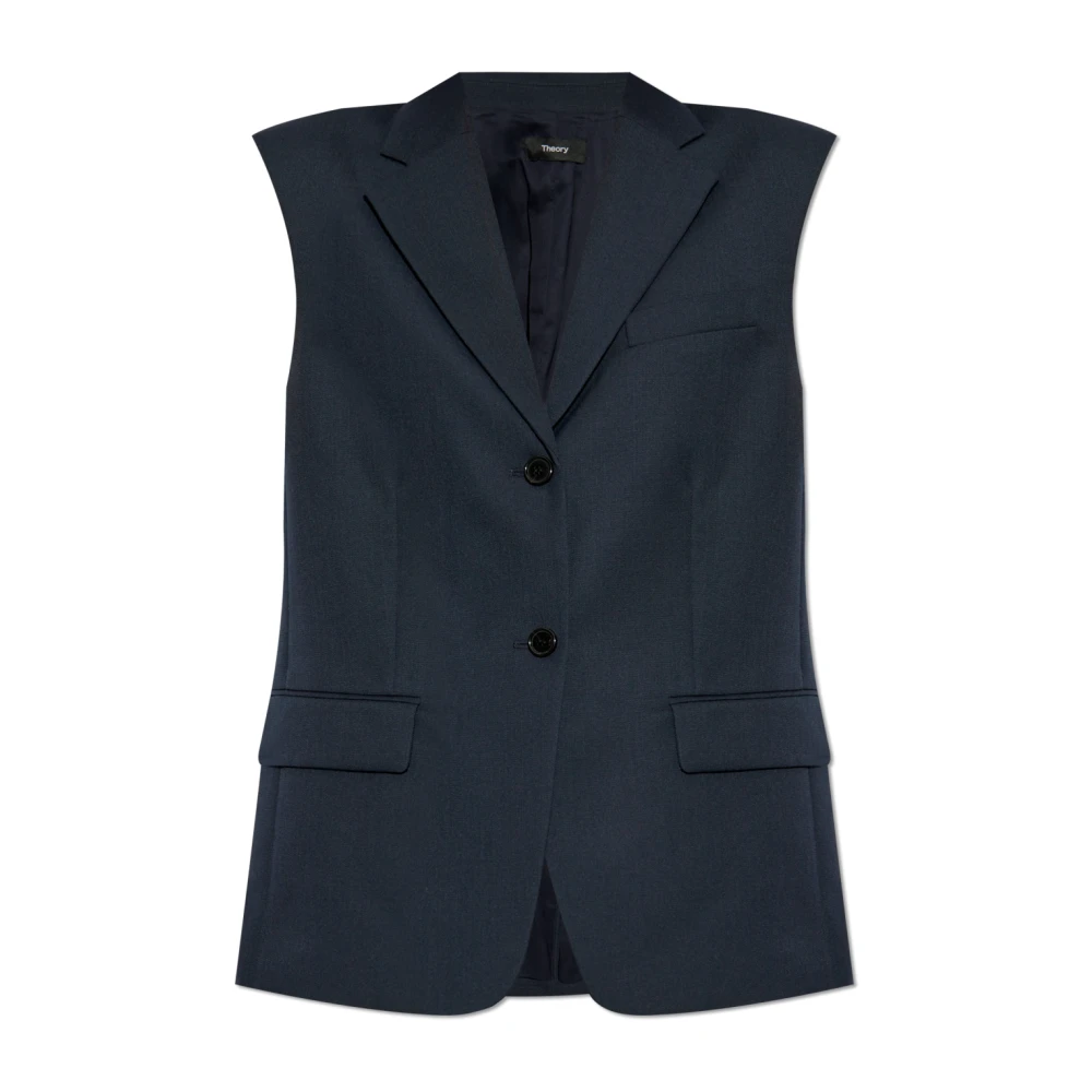 Theory Wollen vest Blue Dames