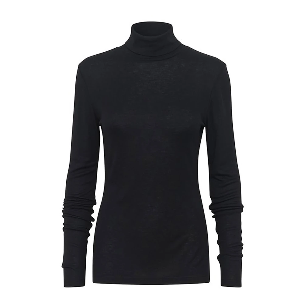 Kaffe Rollneck T-Shirt Zwart Diep Black Dames