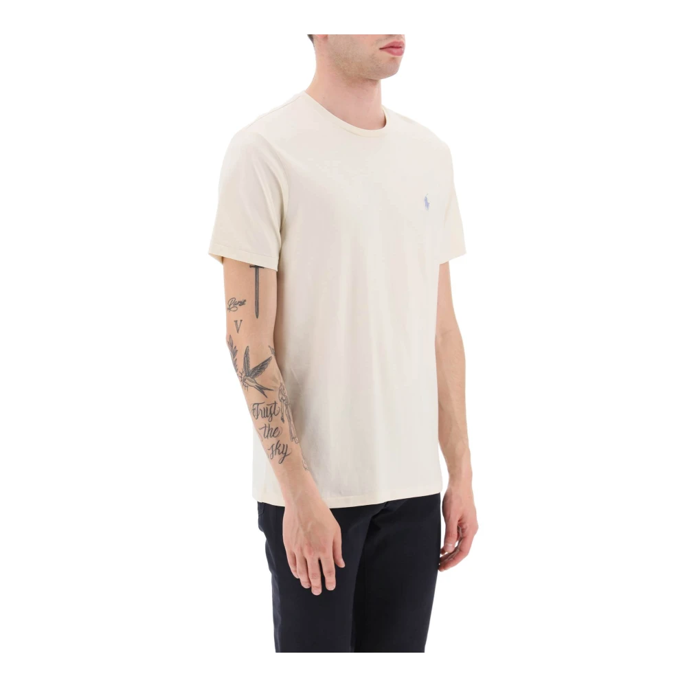 Polo Ralph Lauren Custom Slim Fit Logo T-Shirt Beige Heren