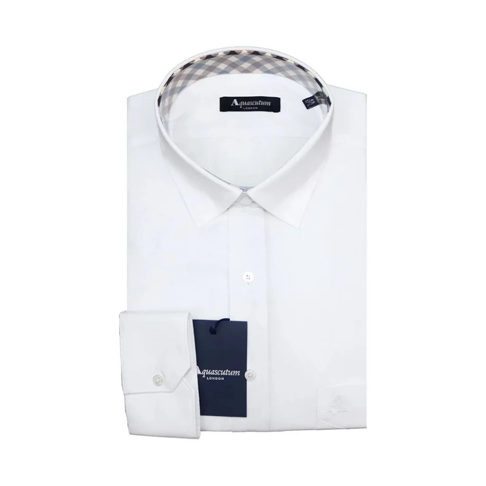 Aquascutum Elegant wit katoenblend overhemd White Heren