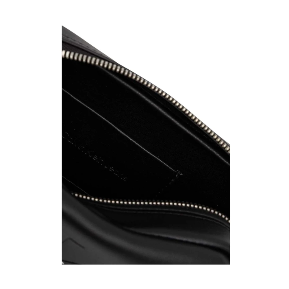 Calvin Klein Jeans Zwarte en witte polyurethaan dameshandtas Black Dames