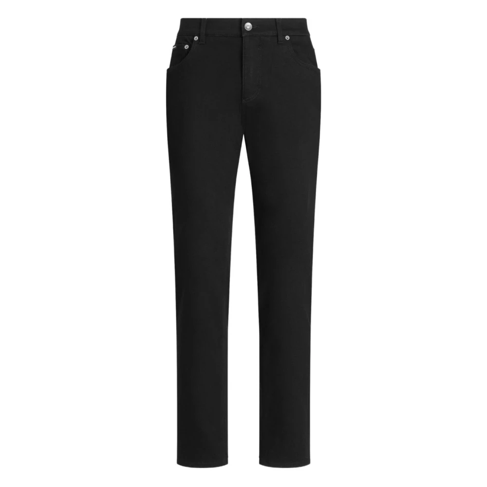 Dolce & Gabbana Men's Black Slim-Fit Nero Trousers Aw25 Extra Large