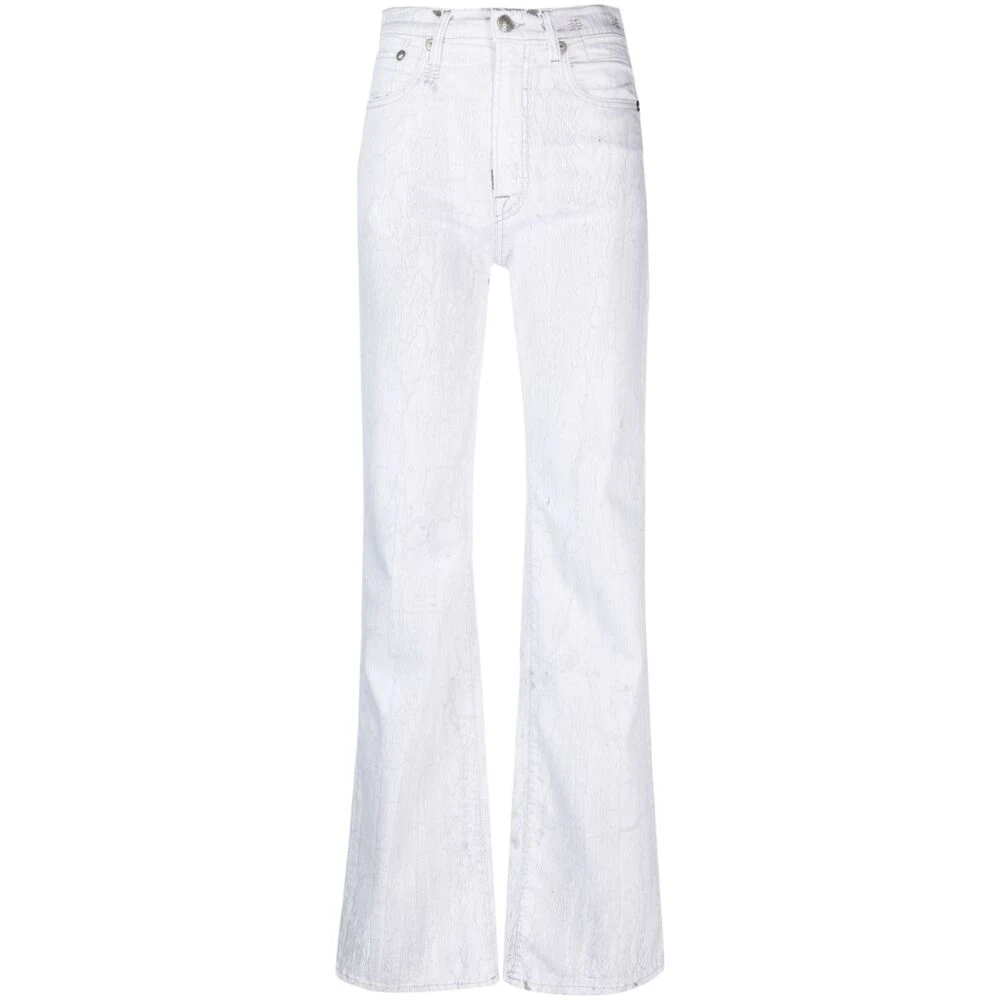 R13 Gescheurde Wide-Leg Jeans White Dames