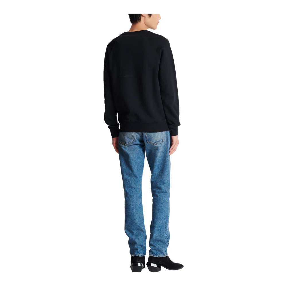 Balmain Paris Flocked Sweatshirt Black Heren