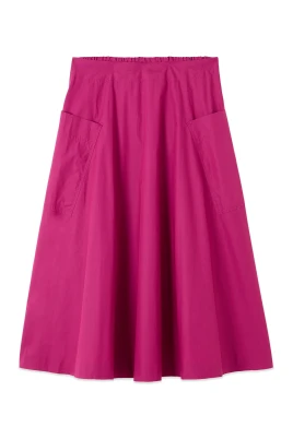 Flared Poplin Skirt