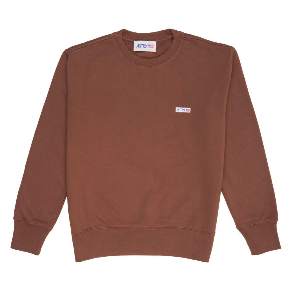 Autry Katoenen Crew Neck Sweatshirt met Logo Brown Heren