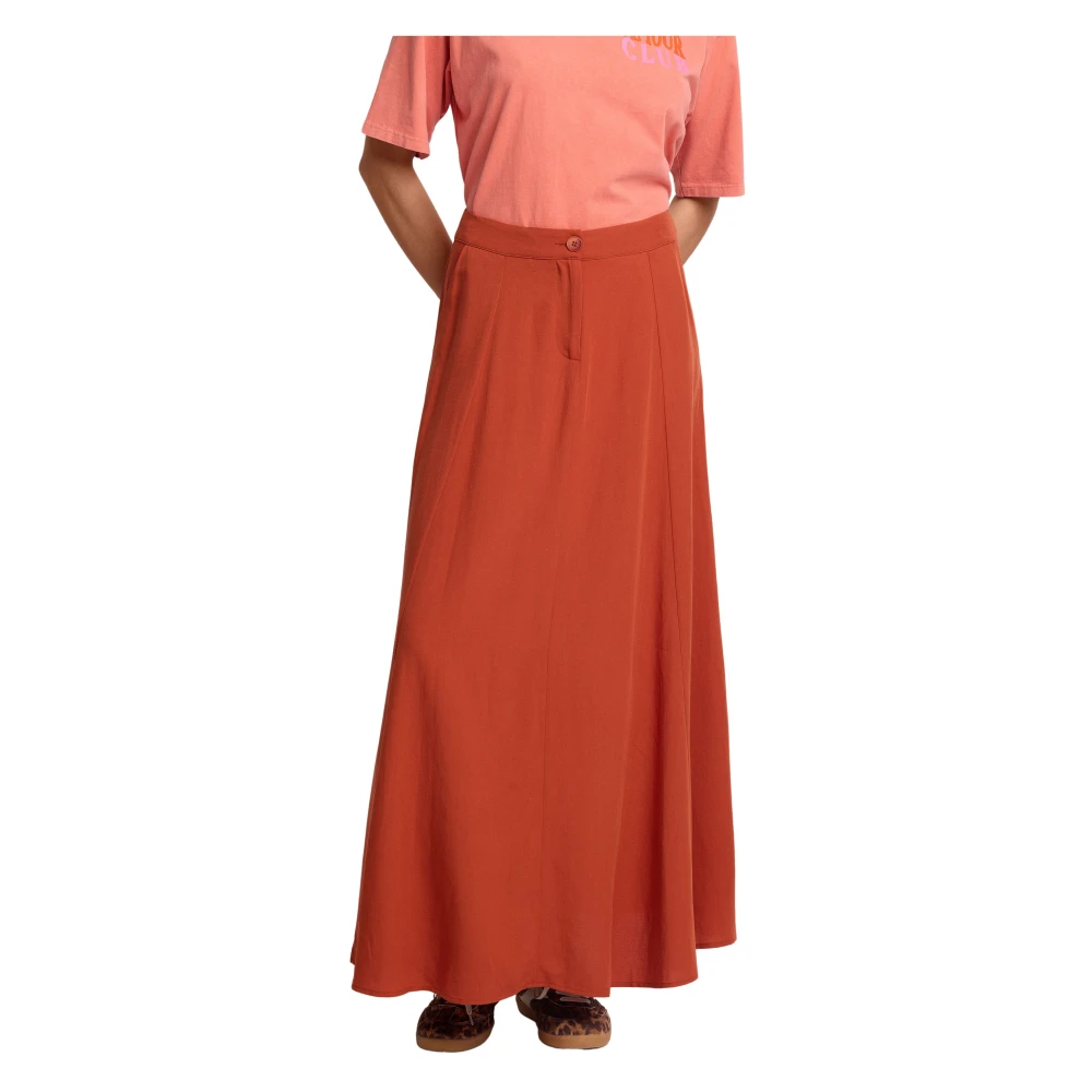 Kocca Vrouw Rood Rokken Dames, S, Lange, Zwierige, Lichte Rok
