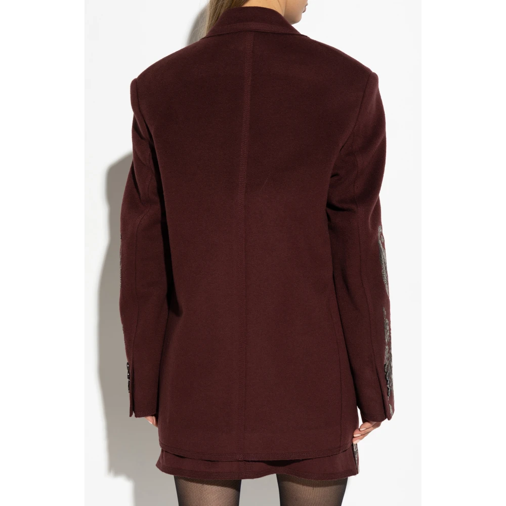ETRO Wollen jas met print Red Dames