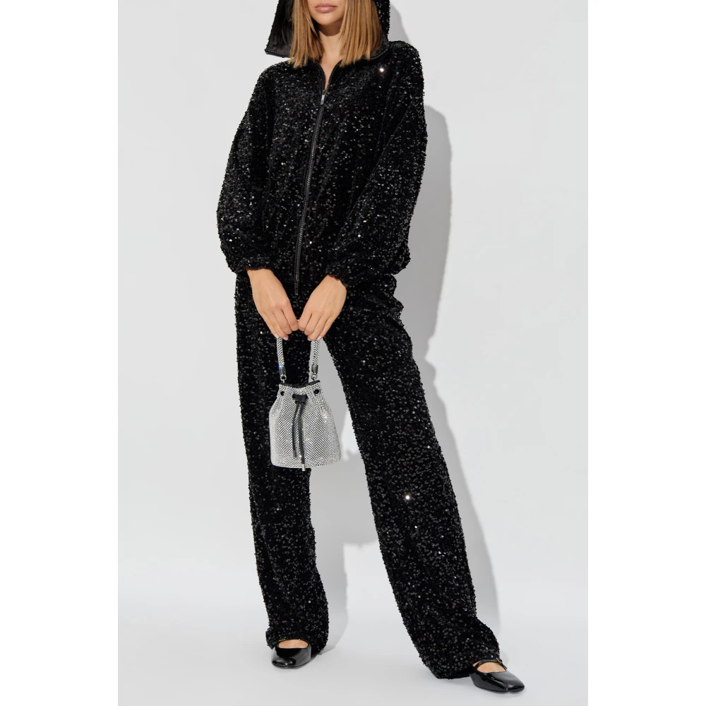 Emporio Armani Paillet Hoodie Black Dames