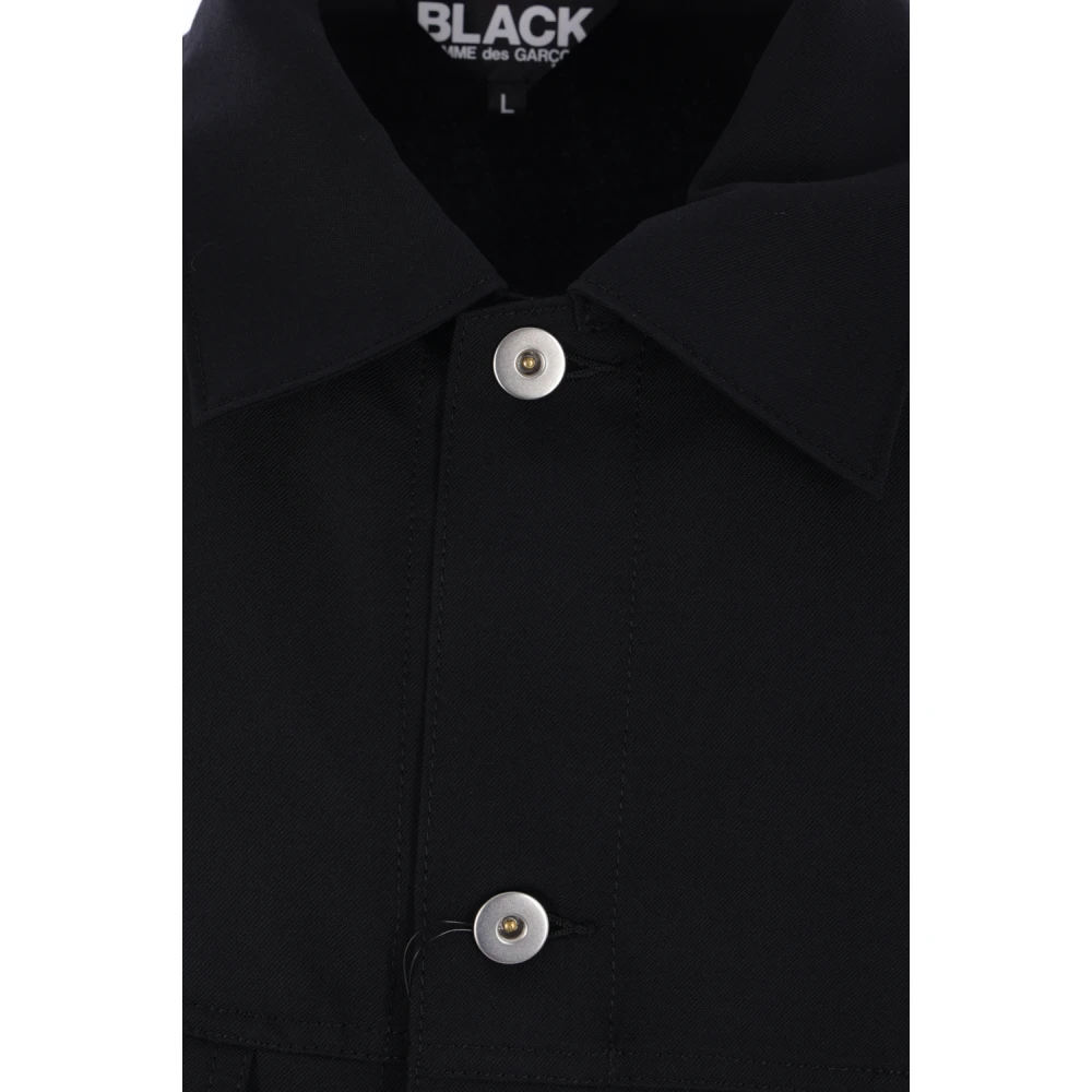 Comme des Garçons Oversized Asymmetrische Gabardine Jas Black Heren