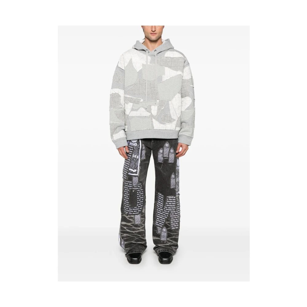 Who Decides War Grijze Patchwork Kant Sweater Gray Heren