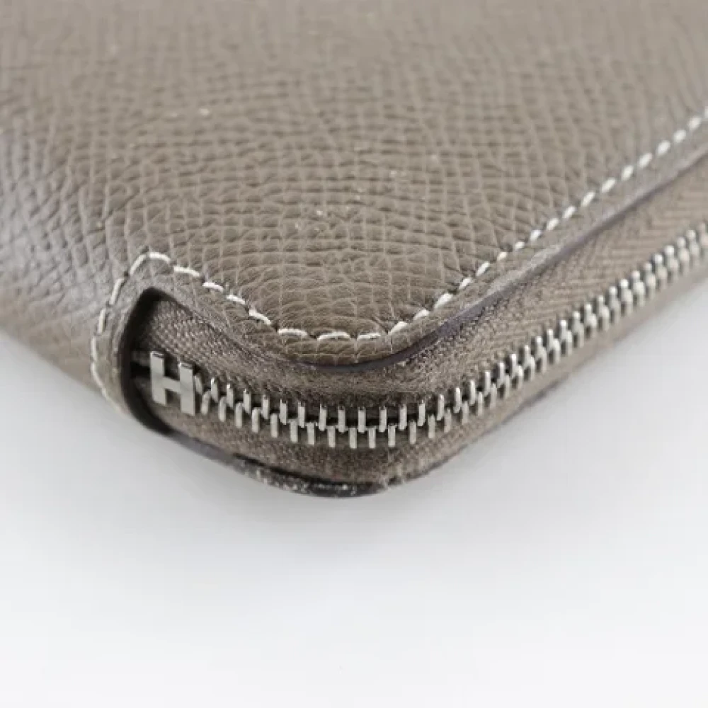 Hermès Vintage Pre-owned Leather wallets Gray Dames