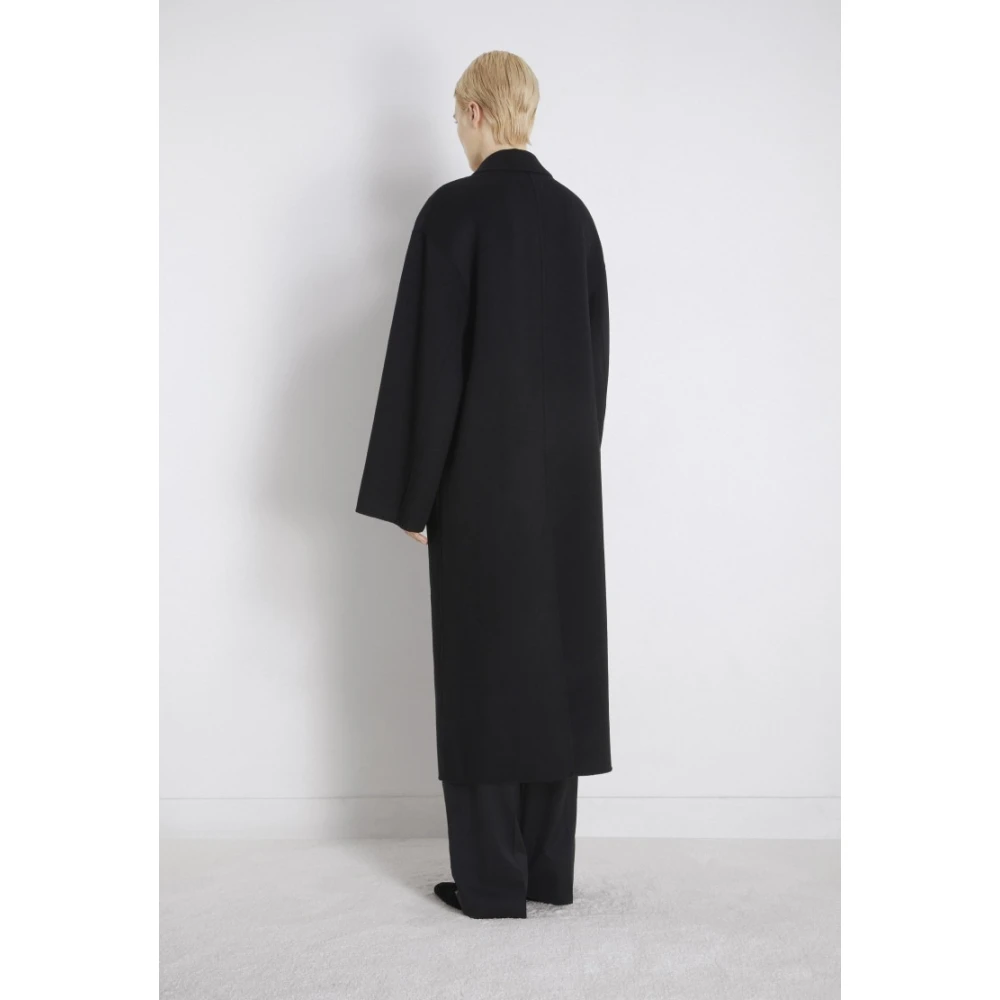 Loulou Studio Zwarte Wol Kasjmier Jas Black Dames