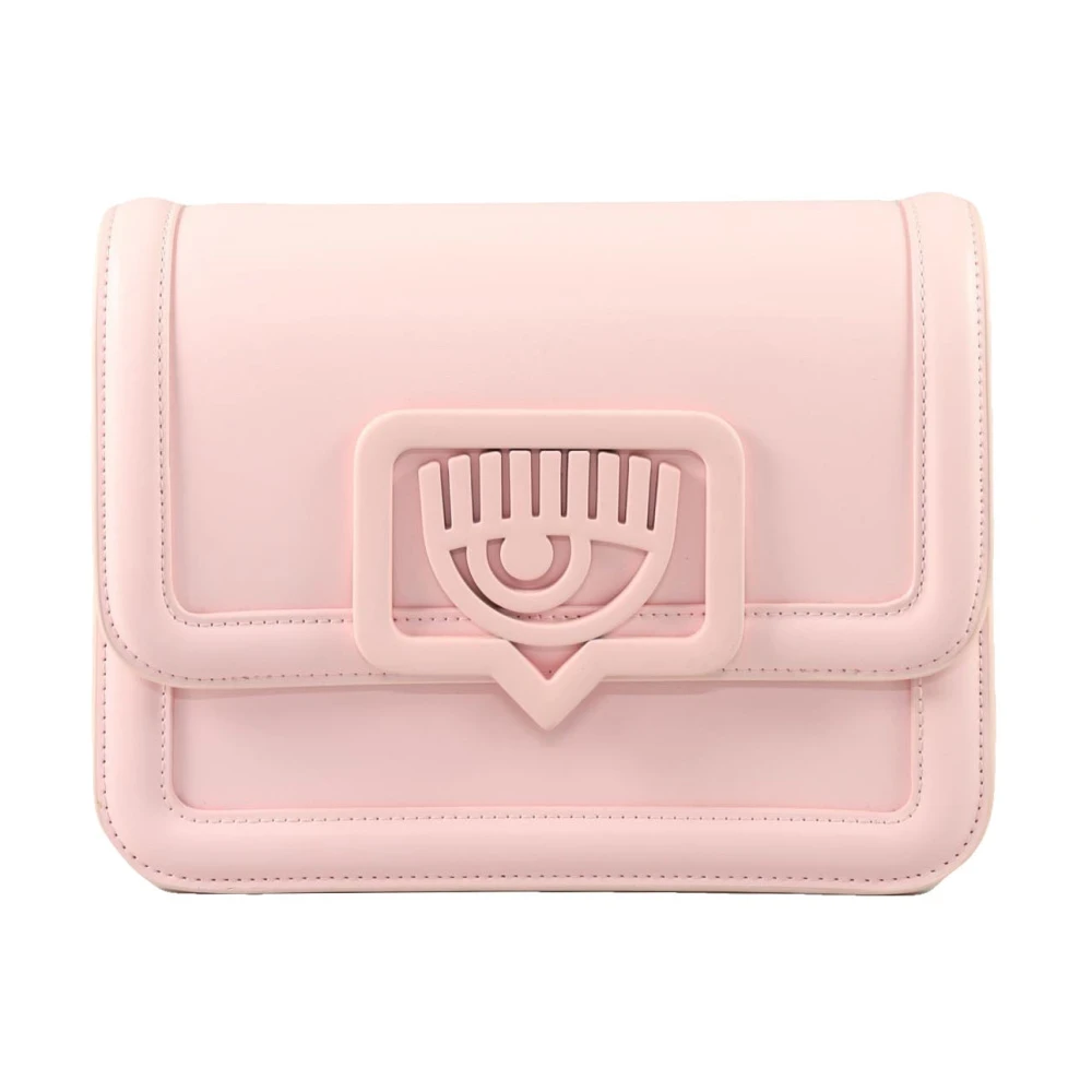 Chiara Ferragni Collection Eyelike Schoudertas met Clip Sluiting Pink Dames