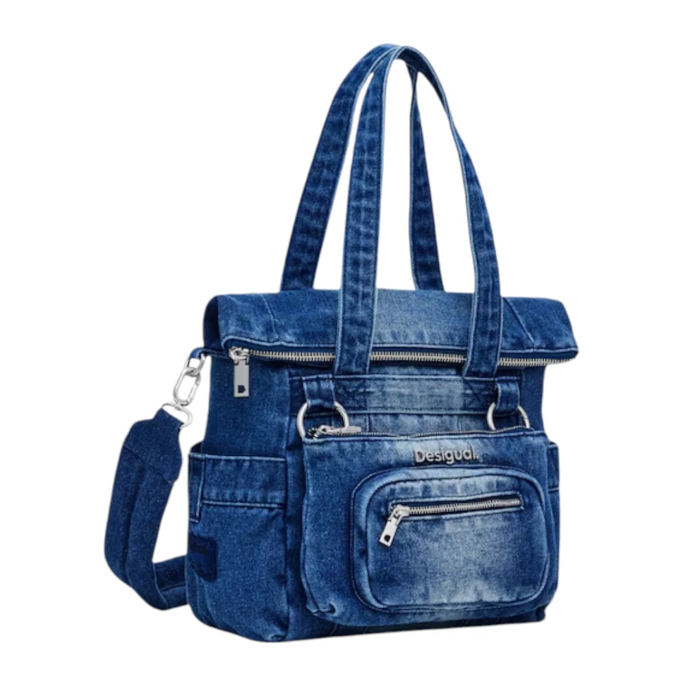 Desigual Blauwe Omvormbare Rugzak met Voorvakken Blue Dames
