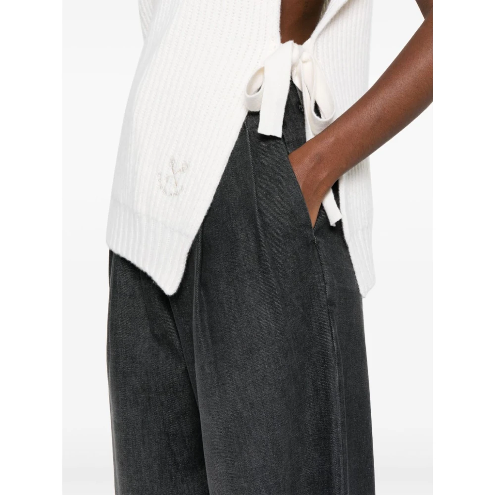 Golden Goose Zwarte Wijde Pijp Jeans Aw24 Black Dames