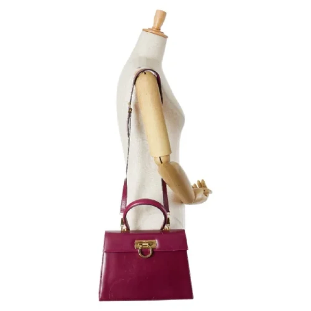Salvatore Ferragamo Pre-owned Leather handbags Purple Dames