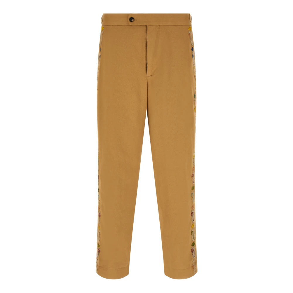 Mm6 Maison Margiela Men's Brown Cropped Trousers, W36, Straight-Leg Jeans