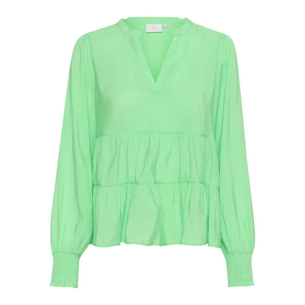 Kaffe Lenteboeketblouse met V-hals Green Dames