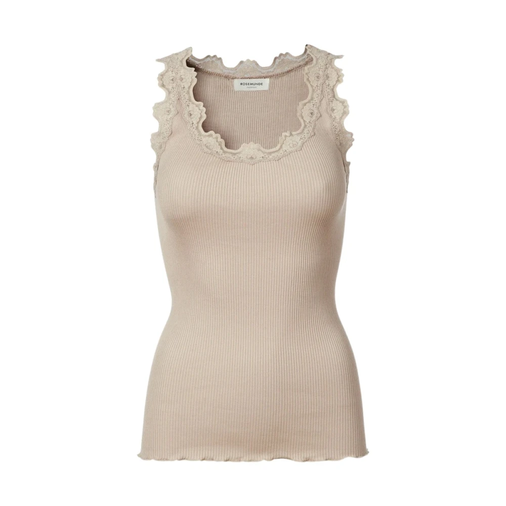 Rosemunde Zijden Top Beige Dames