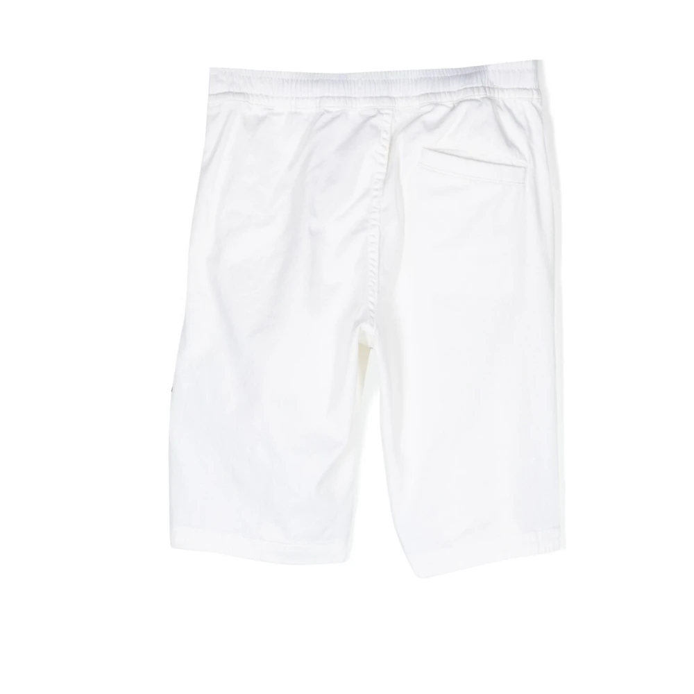 Stone Island Witte Jersey Shorts met Verwijderbaar Logo Badge White Heren