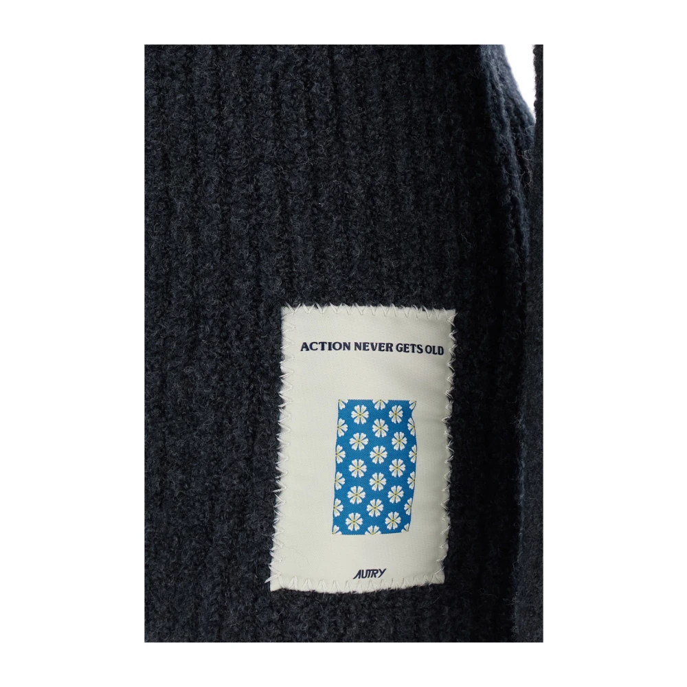 Autry Zwarte trui met Girocollo detail Black Heren