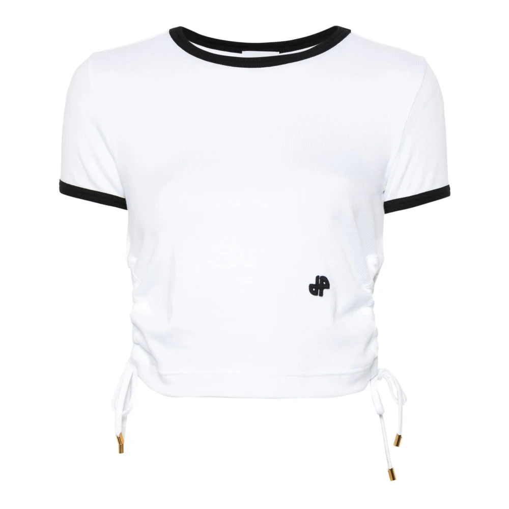 Patou Witte T-shirt met Contrasterende Rand White Dames