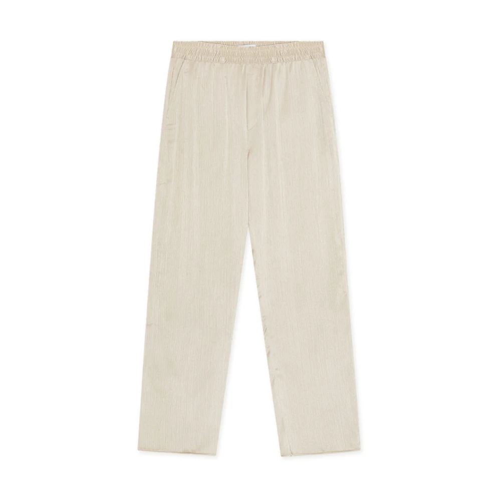 Les Deux Beige Houston Plissé Trousers - Male - Straight Trousers - M - Trousers