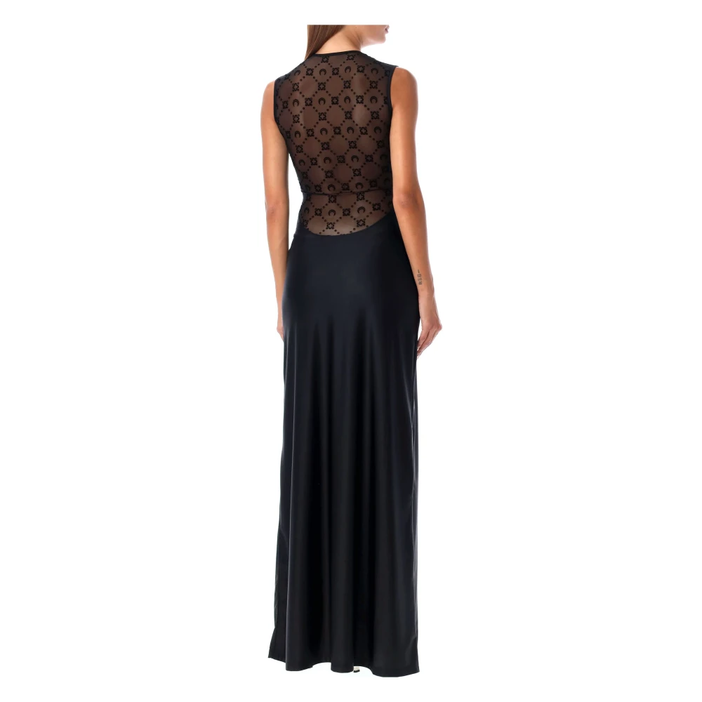 Marine Serre Zwarte Gedrapeerde Tankjurk Aw24 Black Dames