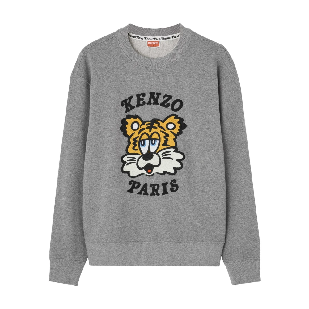Kenzo Grijze Katoenen Sweatshirt met Multikleur Logo Gray Heren