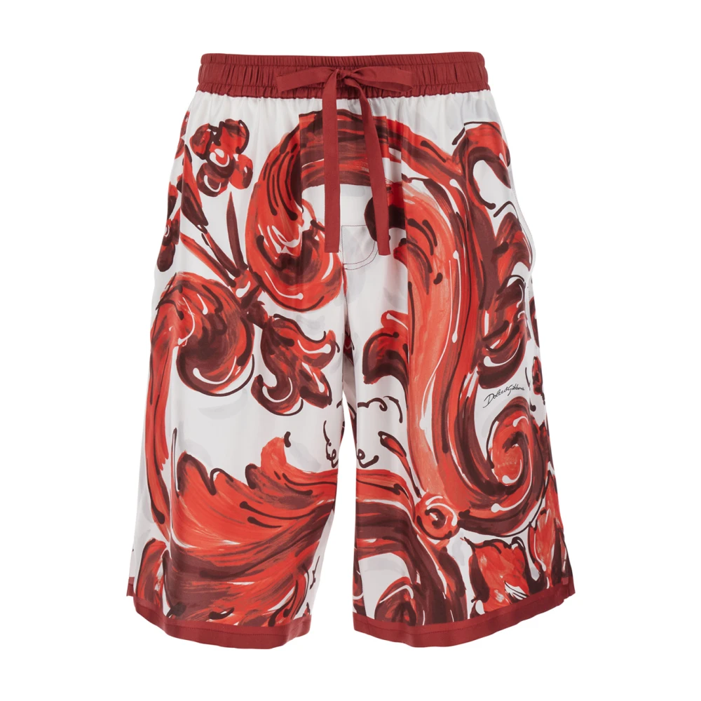 Dolce & Gabbana Red Bermudas, Male, Xl, Vanity Bermuda Shorts