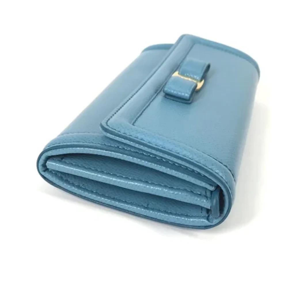 Salvatore Ferragamo Pre-owned Leather wallets Blue Dames