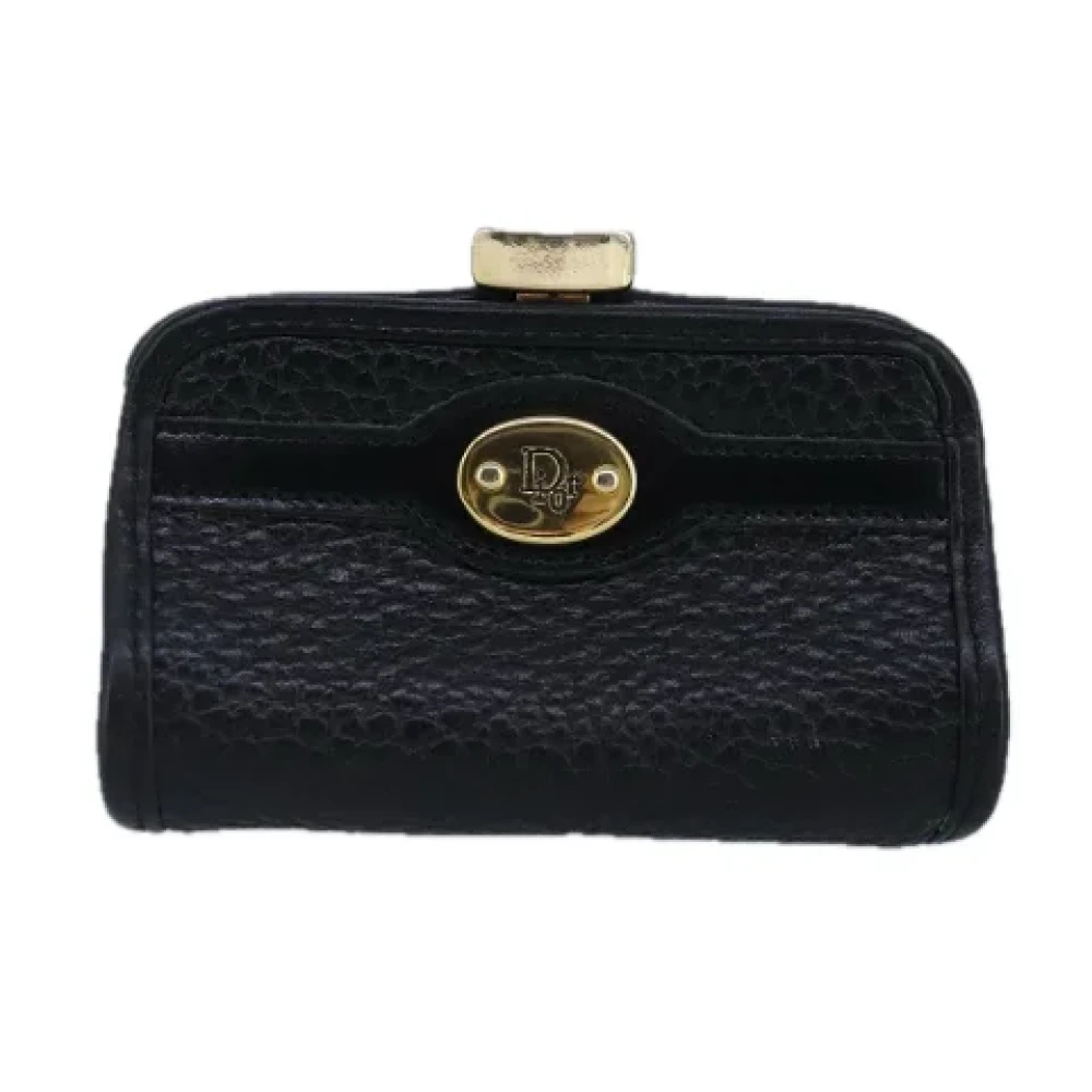 Dior Vintage Pre-owned Leather wallets Black Dames