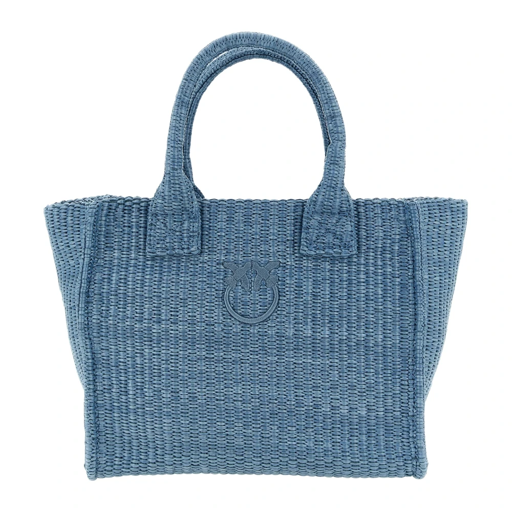 Pinko Women's Blue Shopping Bags, One Size, Beach Mini Shopping Bag